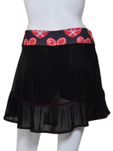 Load image into Gallery viewer, Black Mesh Ruffle Skirt Heart Trim Waistband
