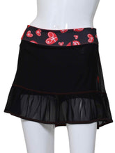 Load image into Gallery viewer, Black Mesh Ruffle Skirt Heart Trim Waistband
