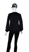 Load image into Gallery viewer, Black Velvet Long Sleeve Warm Up Top
