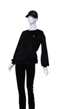 Load image into Gallery viewer, Black Velvet Long Sleeve Warm Up Top
