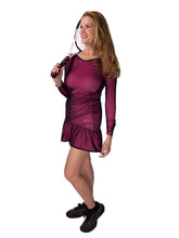 Load image into Gallery viewer, The Monroe Dress offers a little more coverage around the chest and the arms, but delicately shows your feminine curves. Our dress is fitted, and flares out at the skirt. It is perfect for tennis, running and golf, and of course, a trip to your after-court party with your friends. It was designed for confident women like you! 
