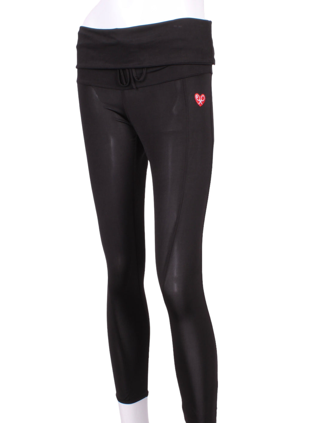 Roll Down Leg Lengthening Leggings Black With Back Pocket