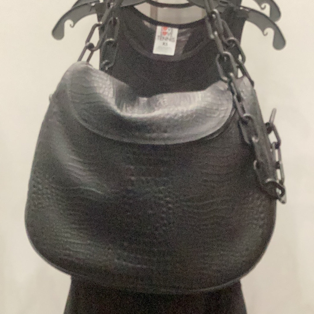 Happy Bag -  Black Vegan Alligator