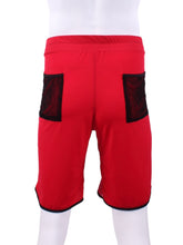 Load image into Gallery viewer, Men&#39;s Shorts Long Bright Red With Mesh - I LOVE MY DOUBLES PARTNER!!!
