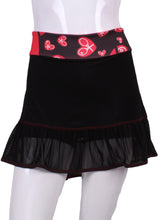 Load image into Gallery viewer, Black Mesh Ruffle Skirt Heart Waistband - I LOVE MY DOUBLES PARTNER!!!
